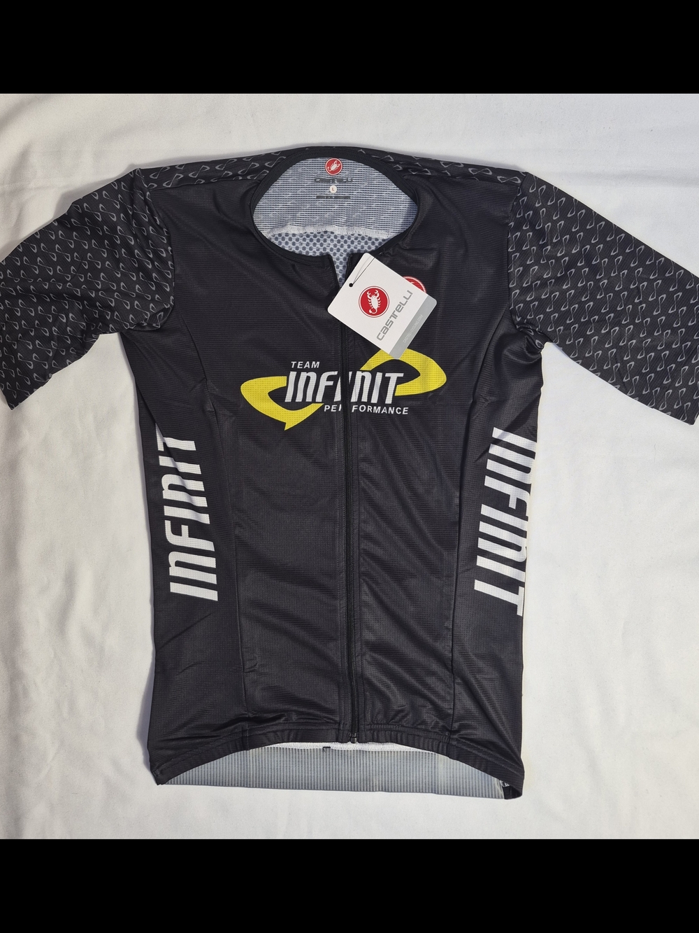 NWT Castelli Cycling Jersey Men L TEAM INFINIT Full Zip Short Sleeve Team Fit
